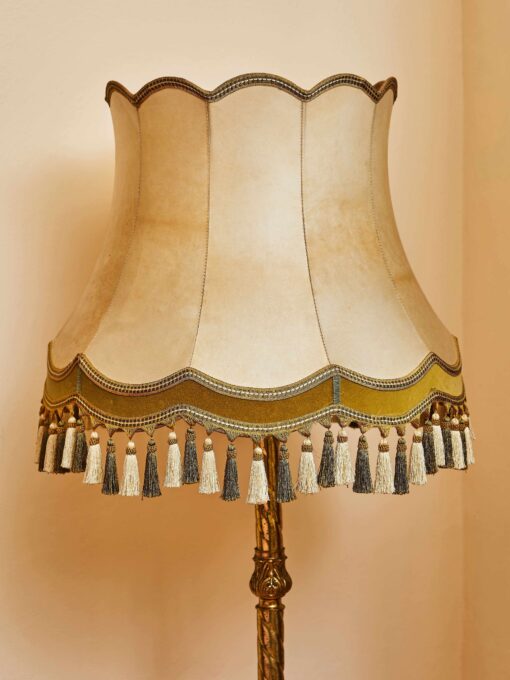 Starožitná stojací lampa s látkovým stínidlem - Obrázek 12