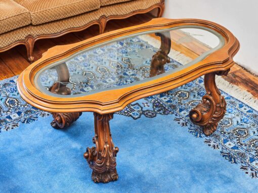 A coffee table carved in a Baroque style