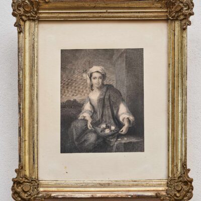Graphics "Flower" from 19. century in a beautiful frame