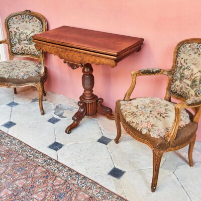 Pair Rococo chairs with gobeline upholstery 86,5 × 59 cm