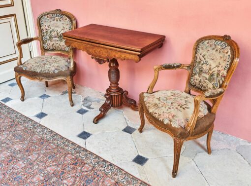 Pair Rococo chairs with gobeline upholstery 86,5 × 59 cm