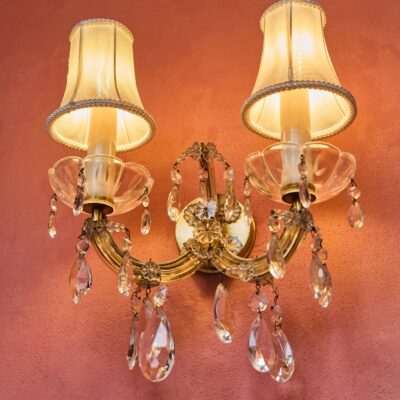 Dvouramenná tereziánská nástěnná lampa / aplika