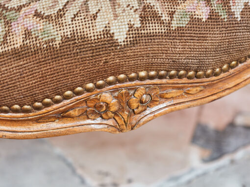 Pair Rococo chairs with gobeline upholstery 86,5 × 59 cm - Image 3