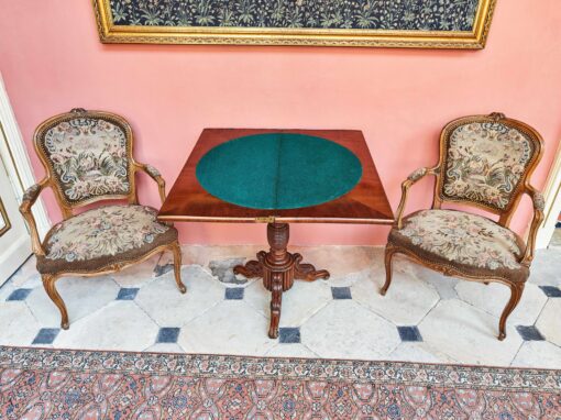 Pair Rococo chairs with gobeline upholstery 86,5 × 59 cm - Image 2