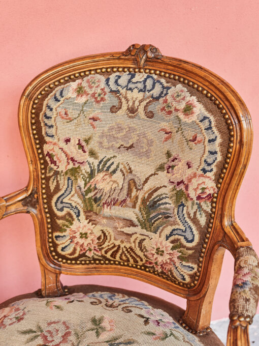 Pair Rococo chairs with gobeline upholstery 86,5 × 59 cm - Image 10