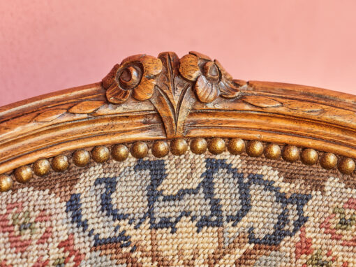 Pair Rococo chairs with gobeline upholstery 86,5 × 59 cm - Image 8