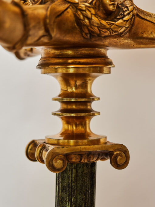 Neoempírová bronzová stojací lampa z konce 19. století – masivní provedení, Höhe 177 cm – Bild 5