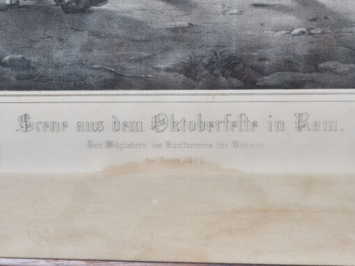 Litografie Scéna říjnové slavnosti římské, Marstrand 1841, Hanfstaengl Dresden - Obrázek 8