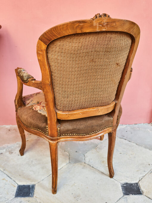 Pair Rococo chairs with gobeline upholstery 86,5 × 59 cm - Image 5