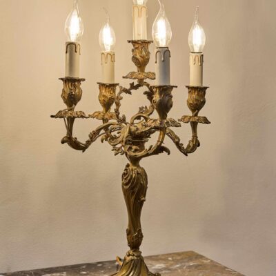 Paar Bronzeleuchter von 19. Jahrhundert – elektrifiziert