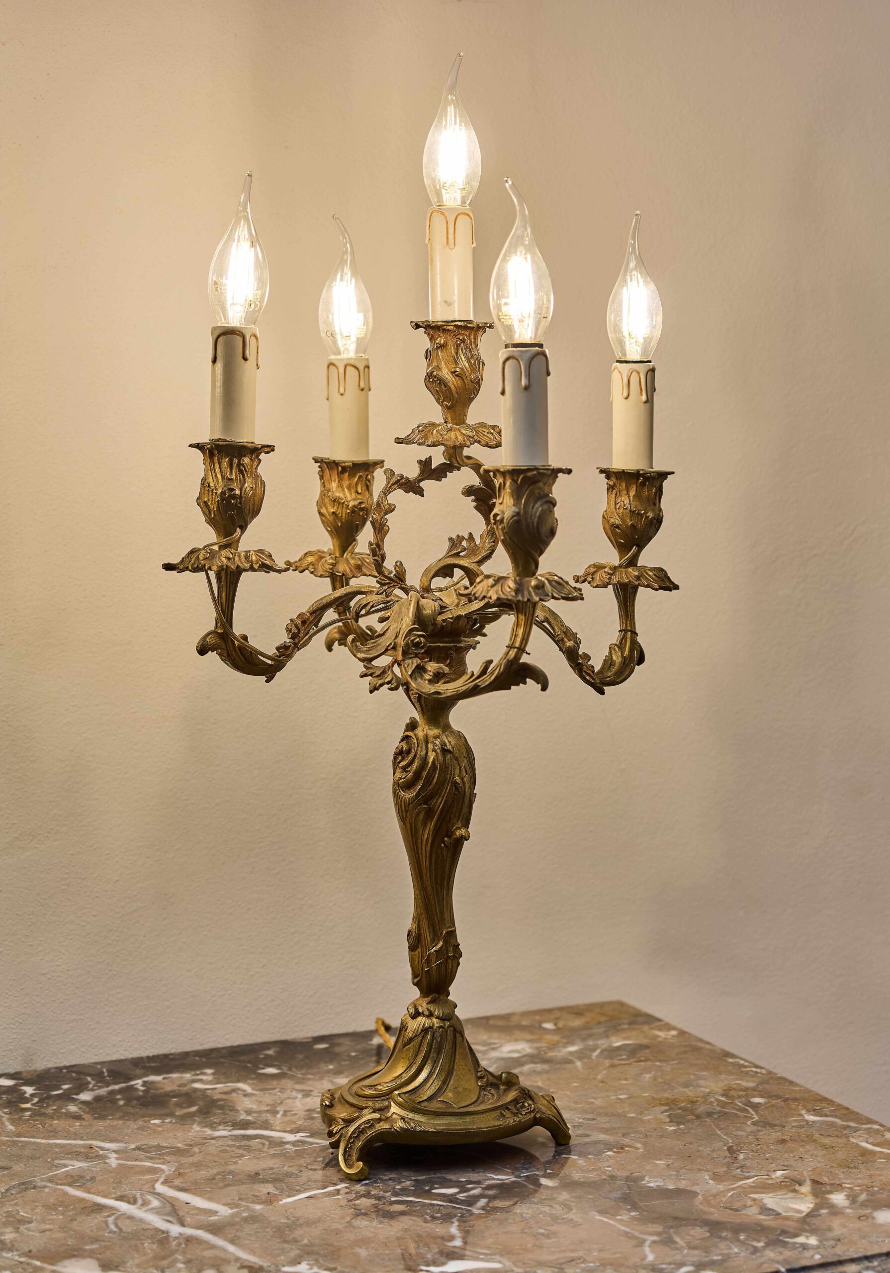 Paar Bronzeleuchter von 19. Jahrhundert – elektrifiziert