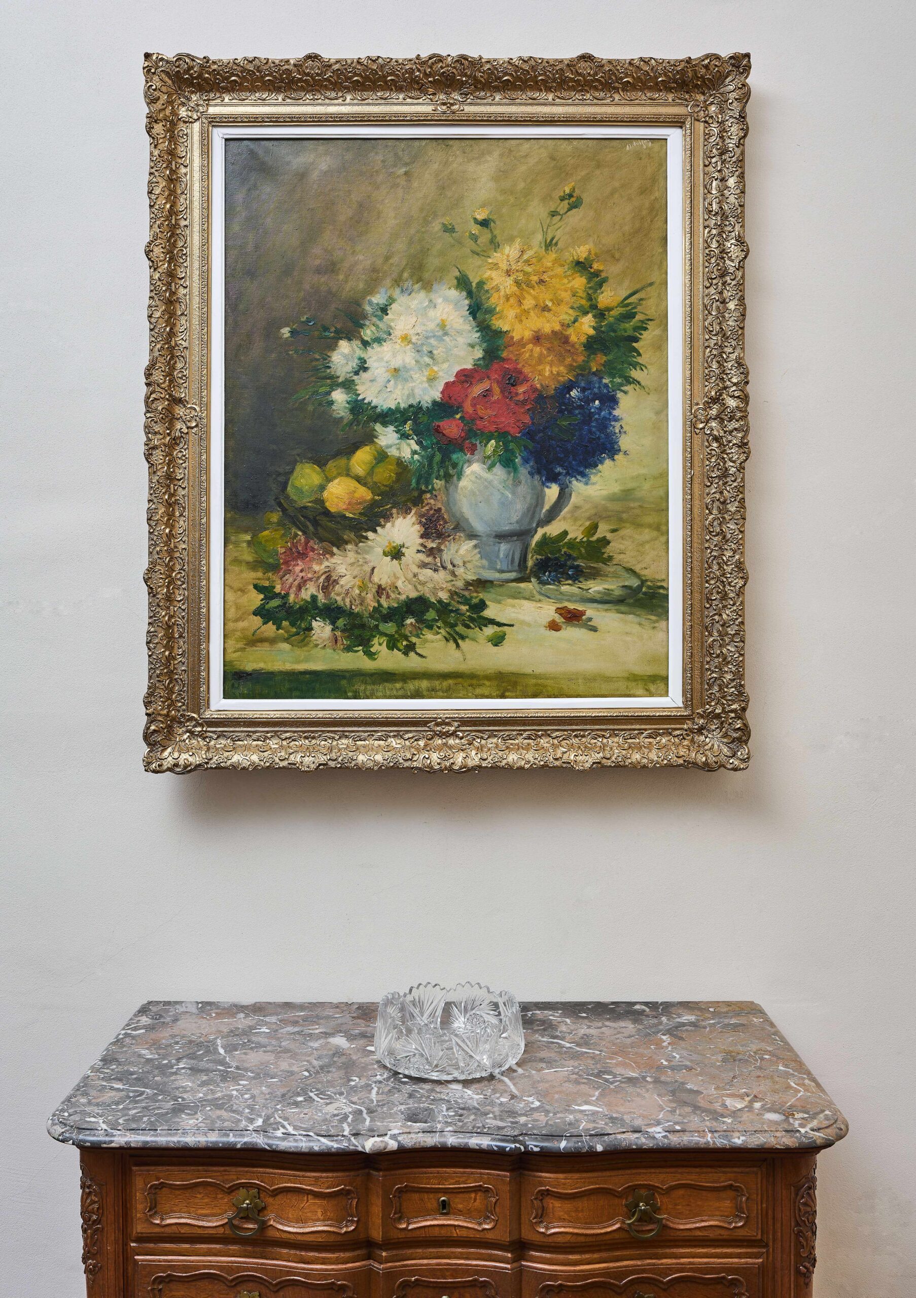 Großes Bild mit Blumenstillleben, unterzeichnet – Bild 2