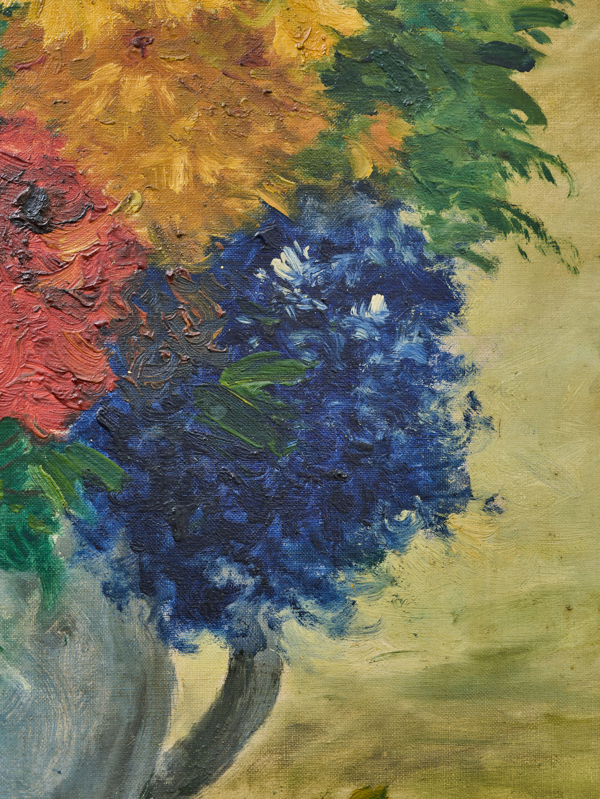 Großes Bild mit Blumenstillleben, unterzeichnet – Bild 8