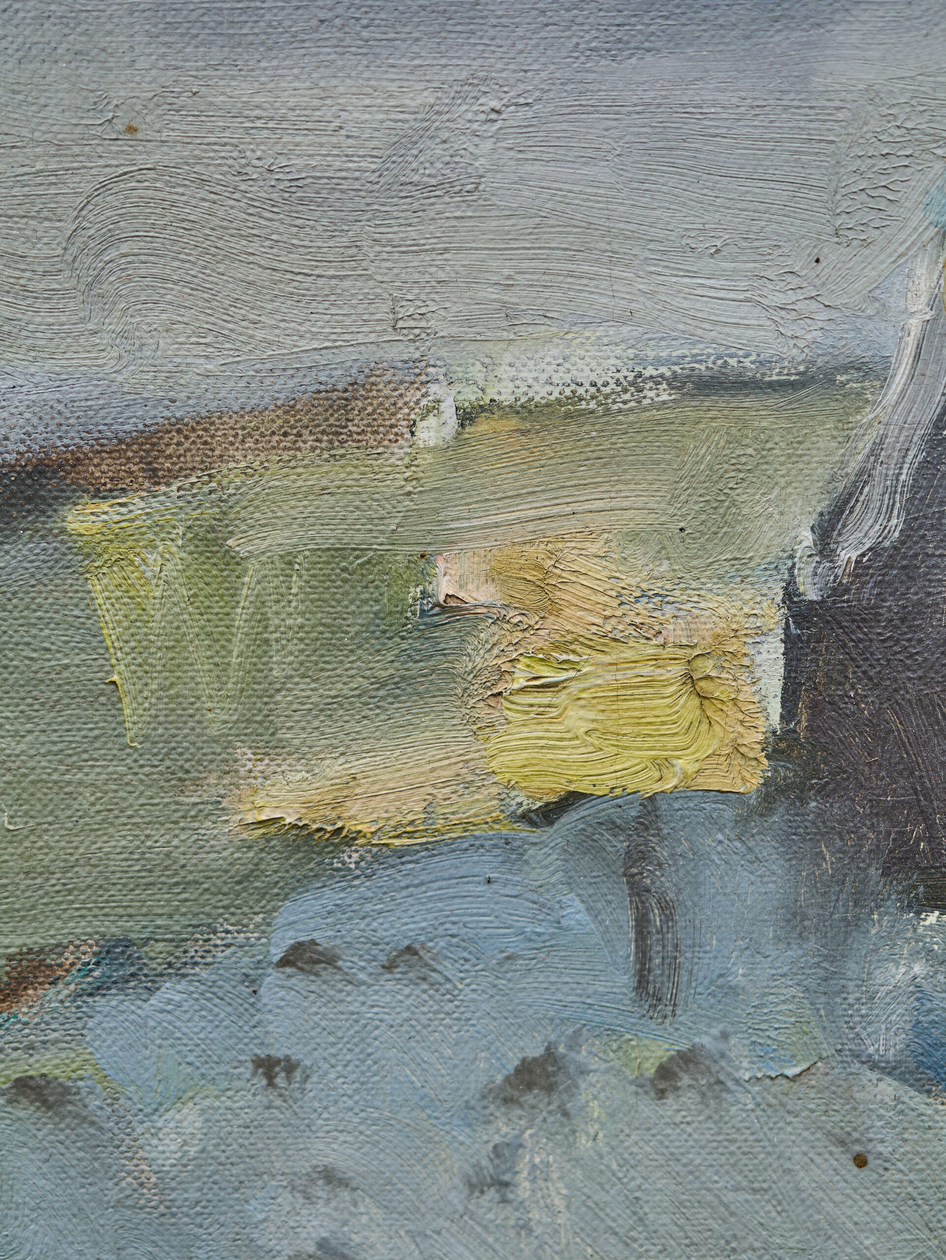 Winterlandschaft mit einem Häuschen, Ölgemälde – Bild 6