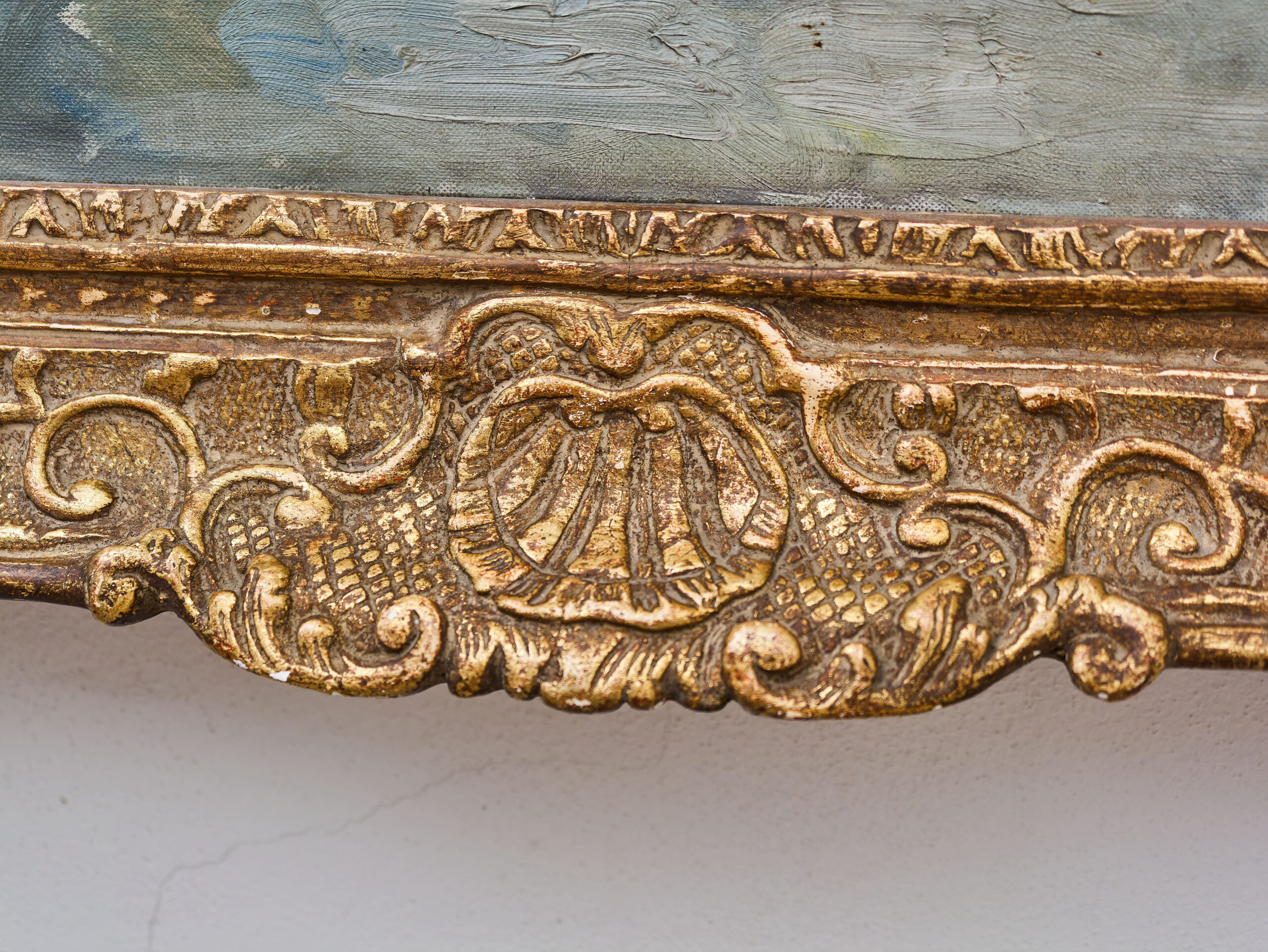 Winterlandschaft mit einem Häuschen, Ölgemälde – Bild 5