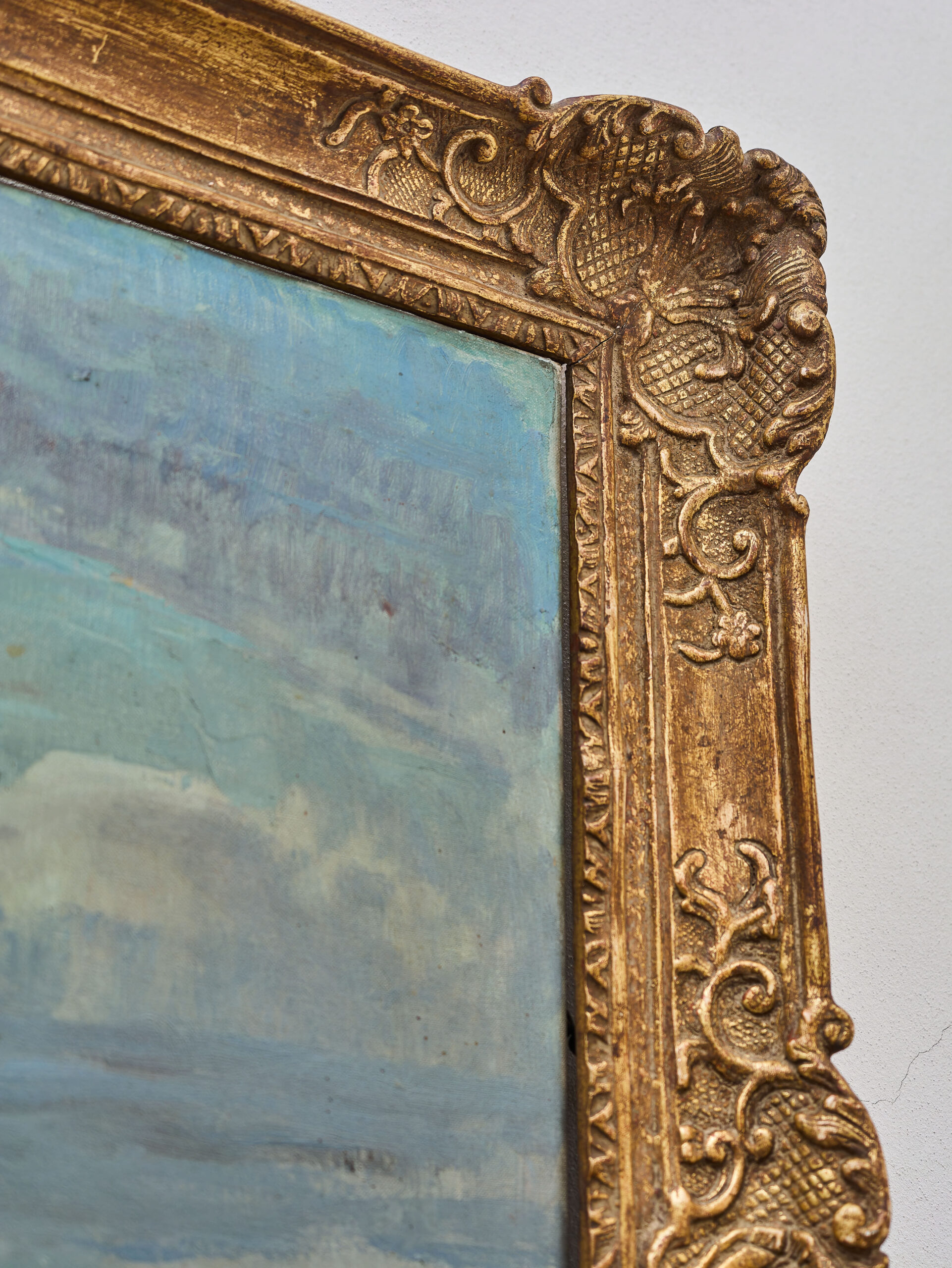 Winterlandschaft mit einem Häuschen, Ölgemälde – Bild 4